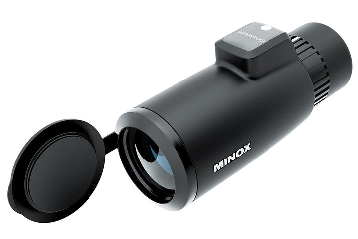 Minox MD C 7x42 Monokular Schwarz – Kompaktes Fernrohr-Teleskop mit analogem Kompass – Inkl. Trageri