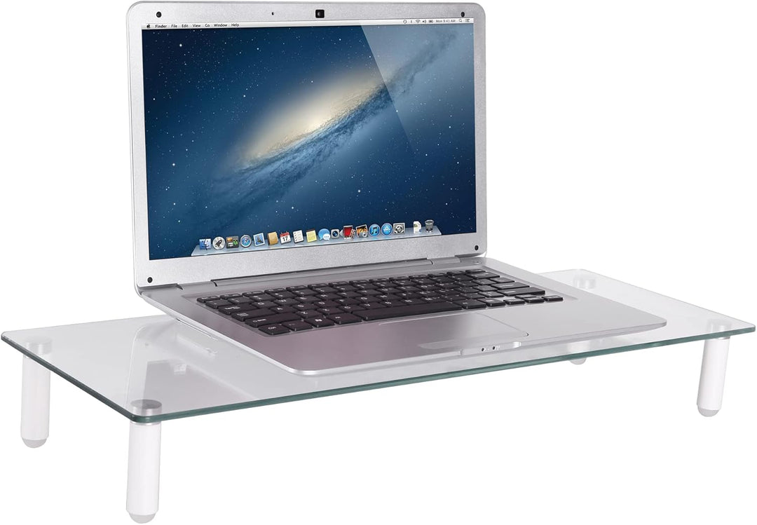 DIGITUS Universal Monitor-Erhöhung aus Glas - Bildschirm-Ständer - Traglast 20 kg - Rutschhemmend -