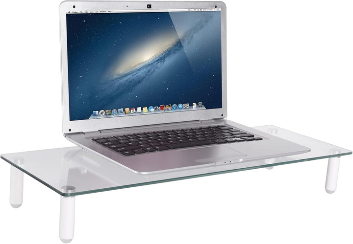 DIGITUS Universal Monitor-Erhöhung aus Glas - Bildschirm-Ständer - Traglast 20 kg - Rutschhemmend -