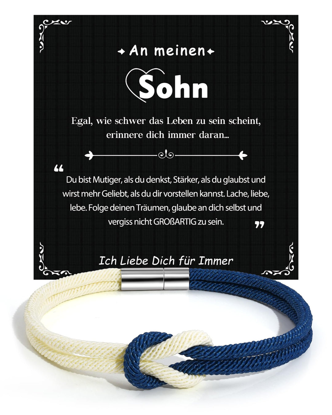CheersLife Geschenk für Sohn An Meinen Sohn Armband von Mama Papa Geschenke 18. 13. Geburtstag Junge