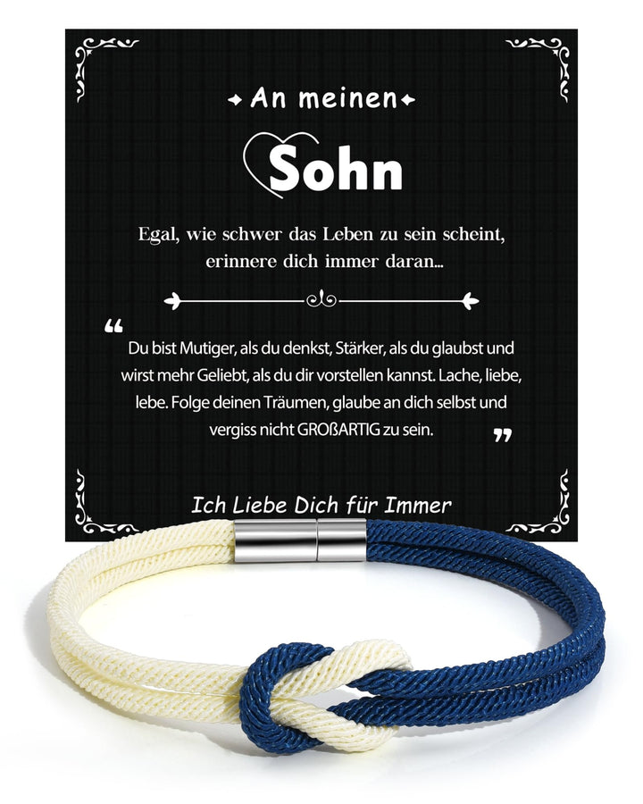 CheersLife Geschenk für Sohn An Meinen Sohn Armband von Mama Papa Geschenke 18. 13. Geburtstag Junge