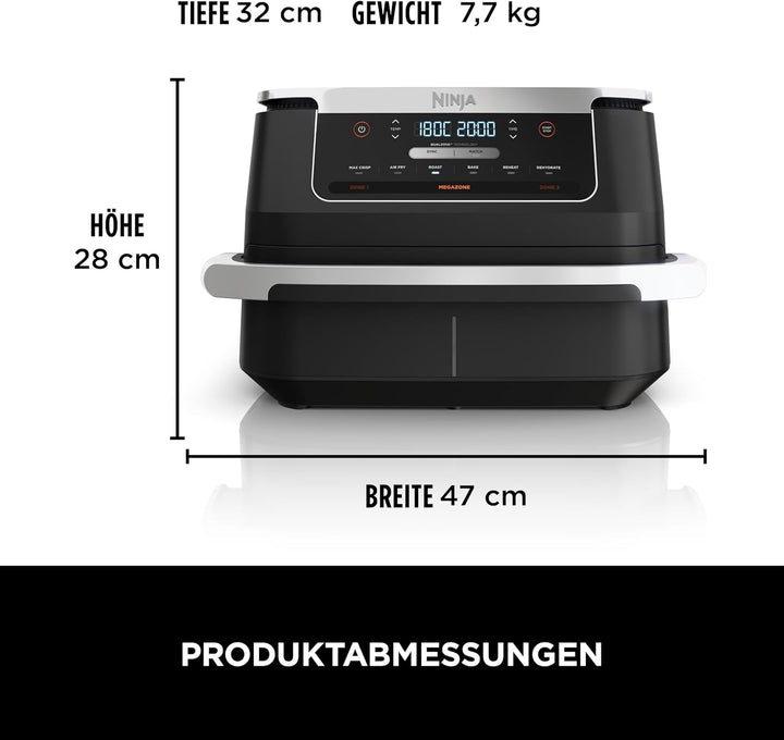 Ninja FlexDrawer Heissluftfritteuse (6 Liter), Schwarz. Dual Zone Air Fryer, grosse Schublade, 6-in-