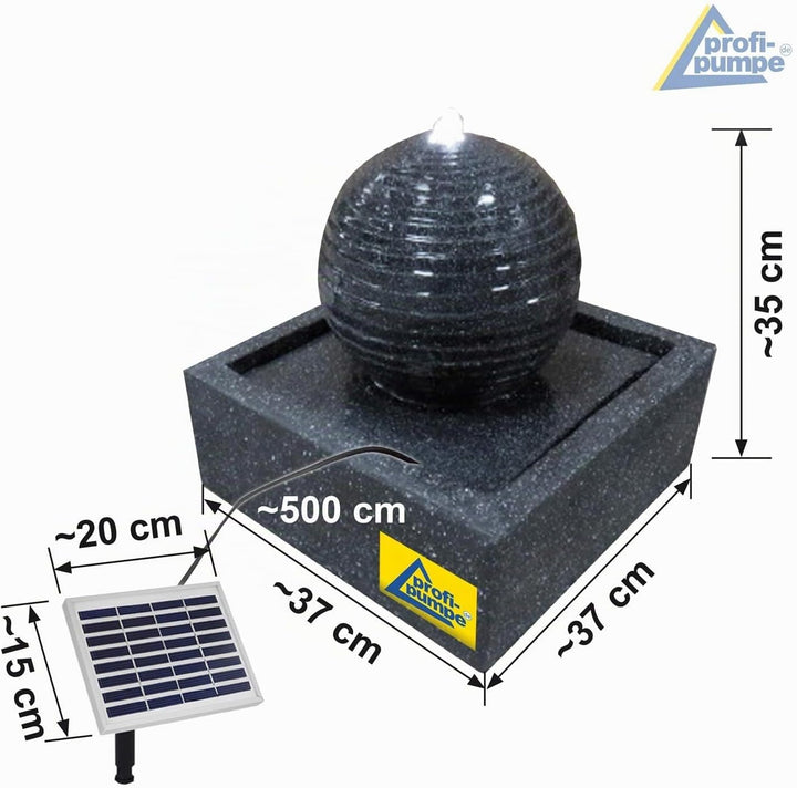 Gartenbrunnen Solarbrunnen Brunnen Vogelbad Wasserfall, Gartendeko mit Pumpe, Wasserspiel für Garten