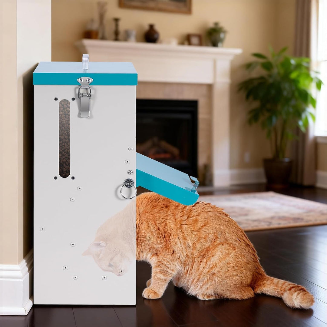 10L Automatisch Katzenfutterspender, Edelstahl Gravity Futterautomat für Katzen, Automatischer Haust