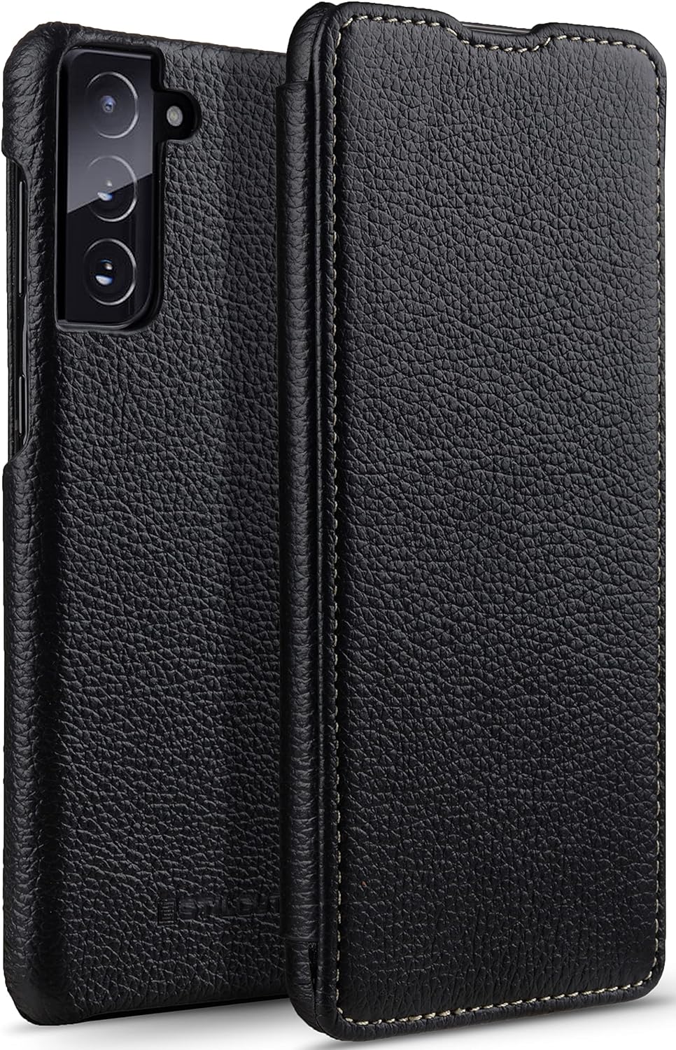 STILGUT Book Case kompatibel mit Samsung Galaxy S21 Plus 5G Hülle aus Leder zum Klappen, Klapphülle,