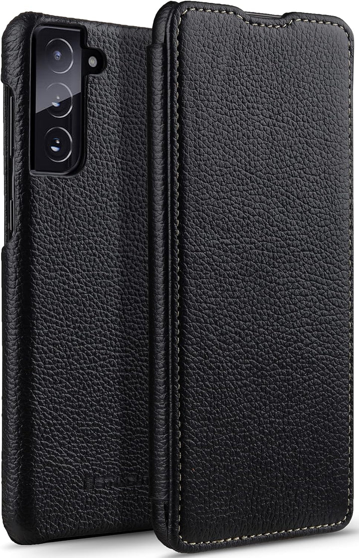 STILGUT Book Case kompatibel mit Samsung Galaxy S21 Plus 5G Hülle aus Leder zum Klappen, Klapphülle,