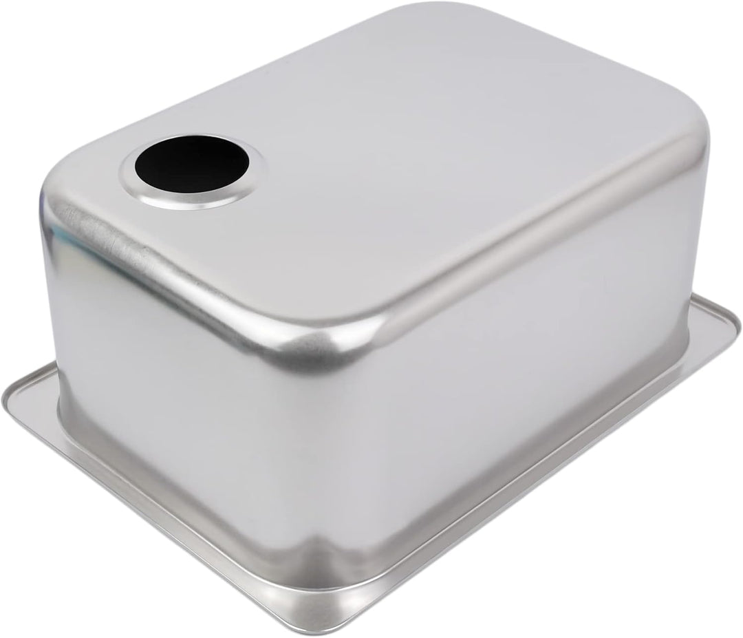 GATE14® Rechteckige Einbauspüle aus hochglanzpoliertem Edelstahl 1 Becken 10,8 l