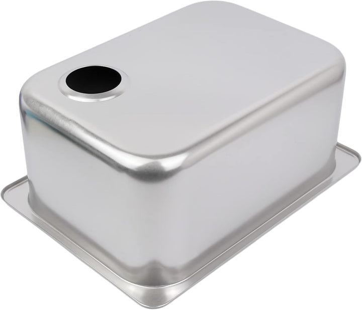 GATE14® Rechteckige Einbauspüle aus hochglanzpoliertem Edelstahl 1 Becken 10,8 l