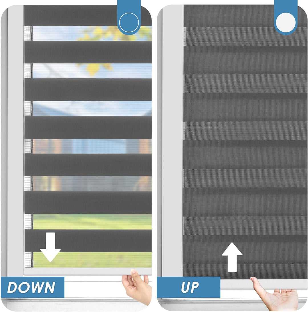 SBARTAR Doppelrollo schnurlos Klemmfix Rollos für Fenster ohne Bohren & zum Bohren, Anthrazit 100x14