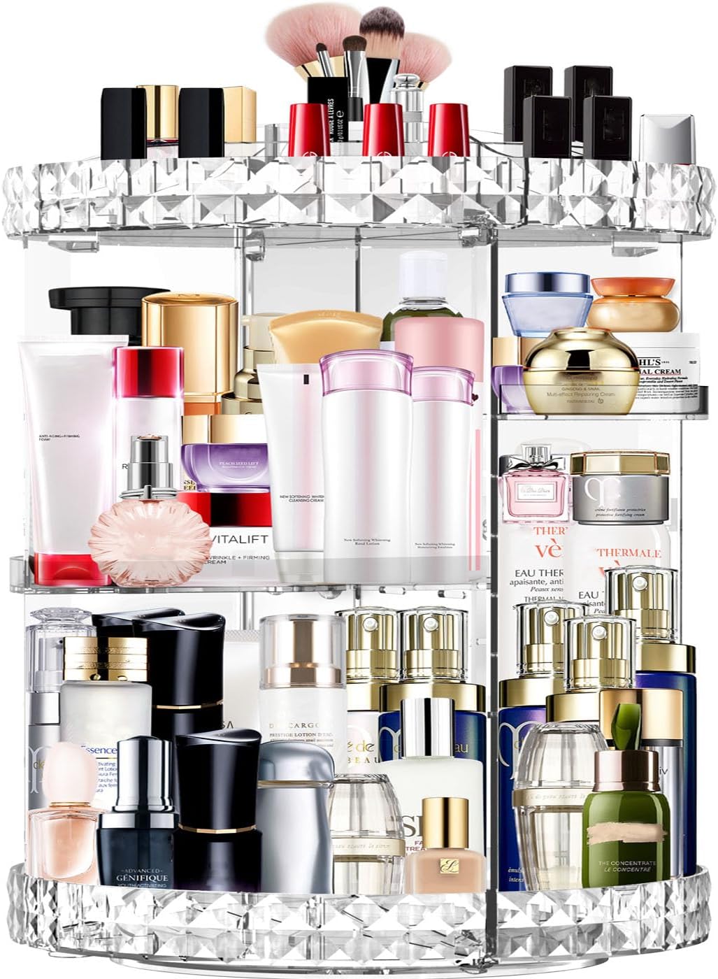 Make Up Organizer 360 Grad drehbar Kosmetik Organizers, 7 Verstellbare Ebenen Grosse Kapazität Makeu