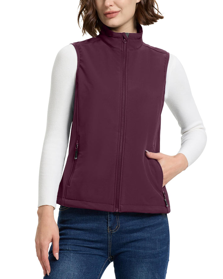 33,000ft Weste Damen Outdoor Leichte Softshell-Weste Ärmellose Jacke Winddichte Fleece Damenweste fü