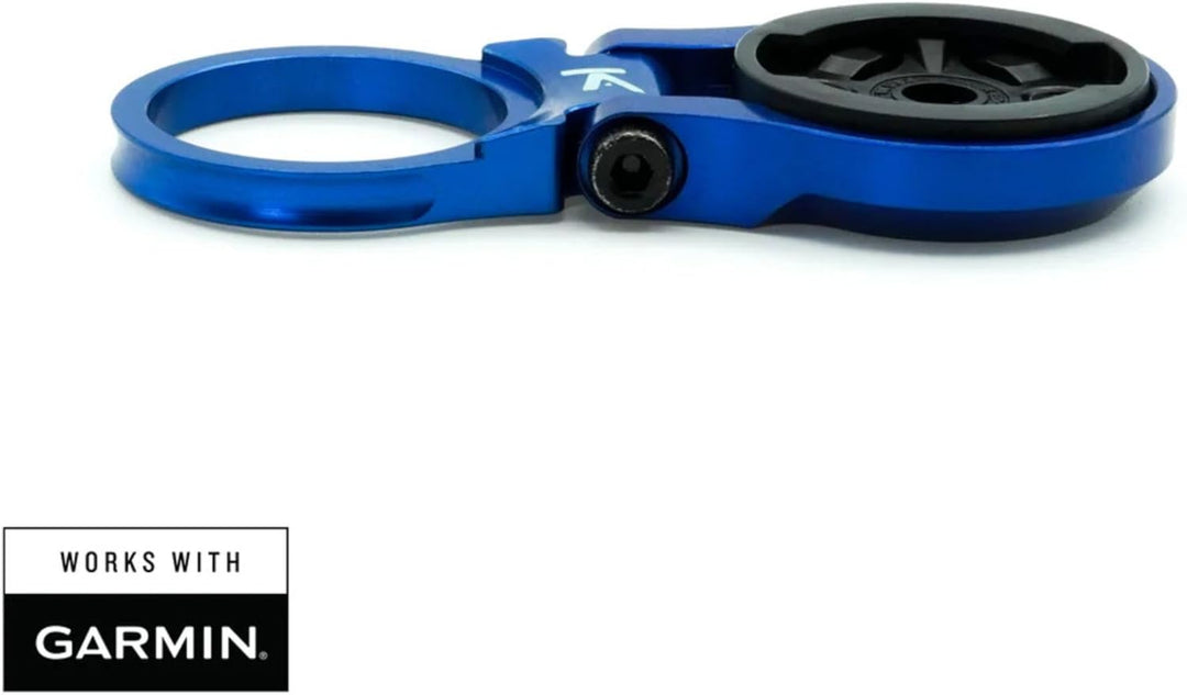 K-EDGE Vorbauhalterung Fahrradcomputer Garmin Edge Verstellbar Blue Anodize, Blue Anodize