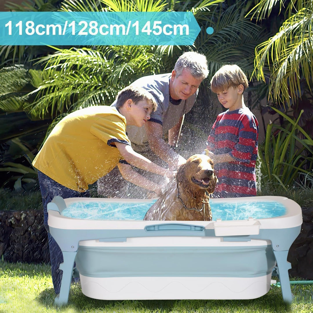 Faltbare Badewanne für Erwachsene, Klappbare Mobile Badewanne 118×60×50 cm, Tragbar &amp; Platzsparend,