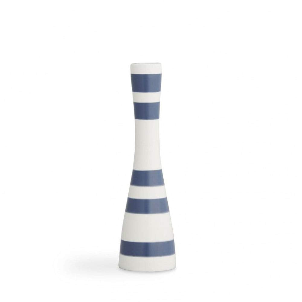 Kähler, Designer Kerzenständer aus Irdengut in Blau, 24 cm