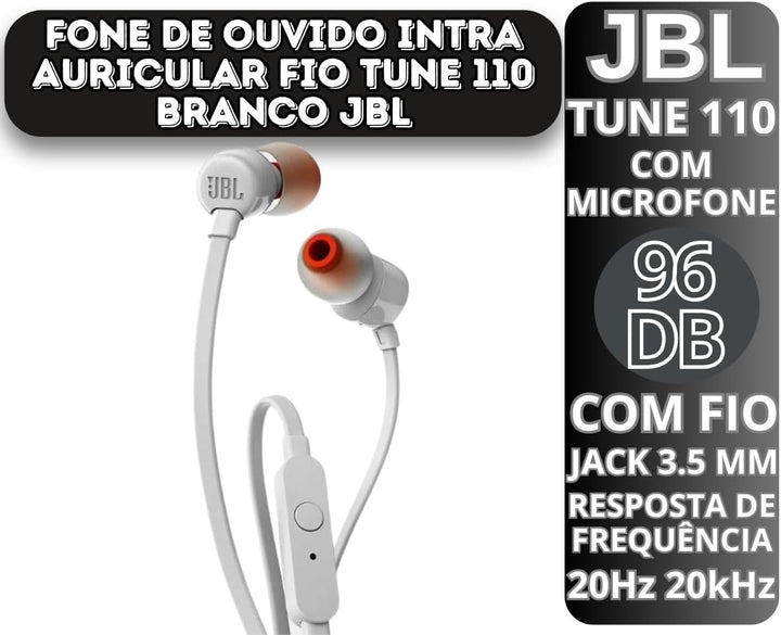 JBL T110WHT purebass Kopfhörer – Weiss, weiß