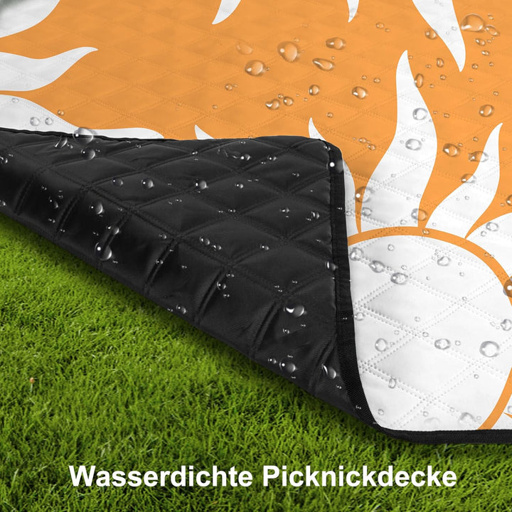 Picknickdecke 200x200 cm，XXL Stranddecke wasserdicht sandfrei, faltbare Strandmatte aus Dreischichti
