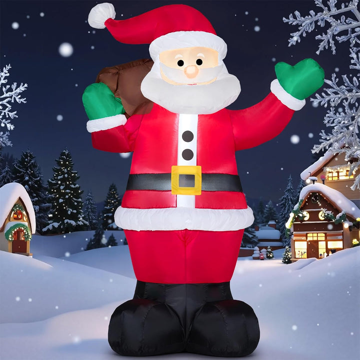Joiedomi 1.8M/ 6FT Weihnachten aufblasbare Santa mit Geschenk-Sack, Blow Up Xmas aufblasbare Dekorat