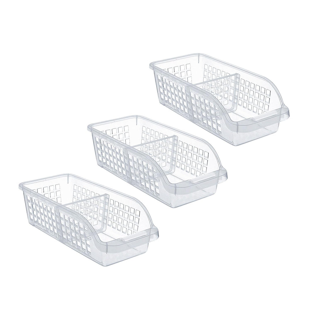 3PCS Kühlschrank Organizer mit einem Teiler - Küche Kunststoff Aufbewahrungsbox, Clear Organizer, St