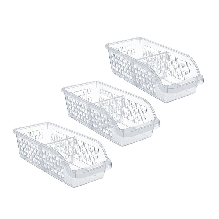 3PCS Kühlschrank Organizer mit einem Teiler - Küche Kunststoff Aufbewahrungsbox, Clear Organizer, St
