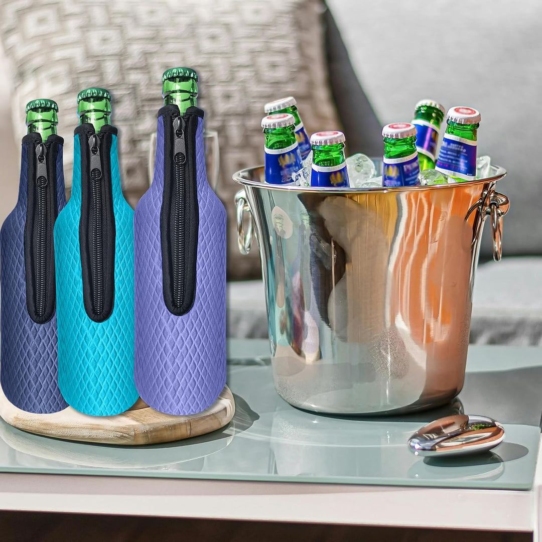 Klyrith 6 x 500ml/16 oz Bier Flaschenkühler, Isolierte Neopren Tasche für Bierflasche mit Reissversc