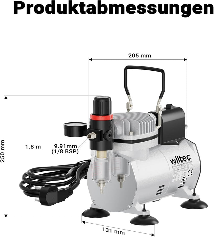 Airbrush Kompressor AF18-2 Membrankompressor 4 bar Abschaltautomatik Manometer