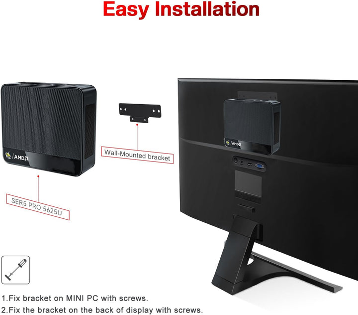 Beelink SER5 Mini PC, AMD Ryzen 5 5500U (6C/12T, 4.0 GHz) Mini Computer, 16 GB RAM DDR4 3200 MHz, 50