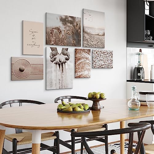 Muralo - Wandbilder Set - Leinwand Bilder Aufhängefertig in Boho Stil - das Leinwandbilder - Bilder