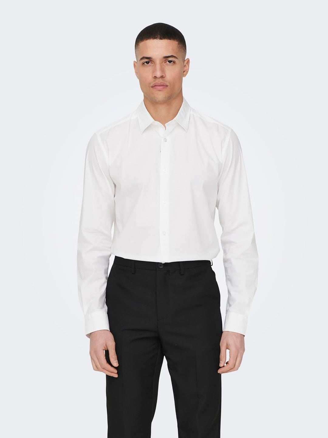 ONLY & SONS Male Popelin Hemd ONSANDY Popelin Hemd XS Weiss, XS Weiß