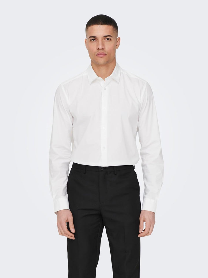 ONLY & SONS Male Popelin Hemd ONSANDY Popelin Hemd XS Weiss, XS Weiß