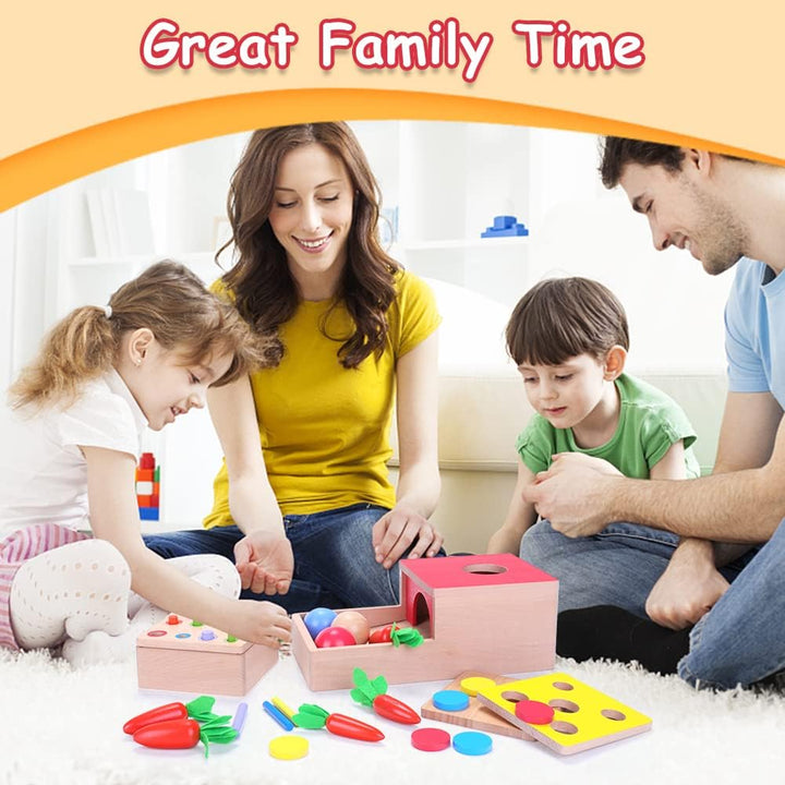 Holzspielzeug ab 1 Jahr | 4 IN 1 Baby Motorik Spielzeug für 6 Monate Jungen und Mädchen | Montessori
