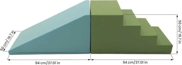 IGLU Rutsche Set XXL Softbausteine Schaumstoffbausteine Riesenbausteine (Pastel Sea), Pastel Sea
