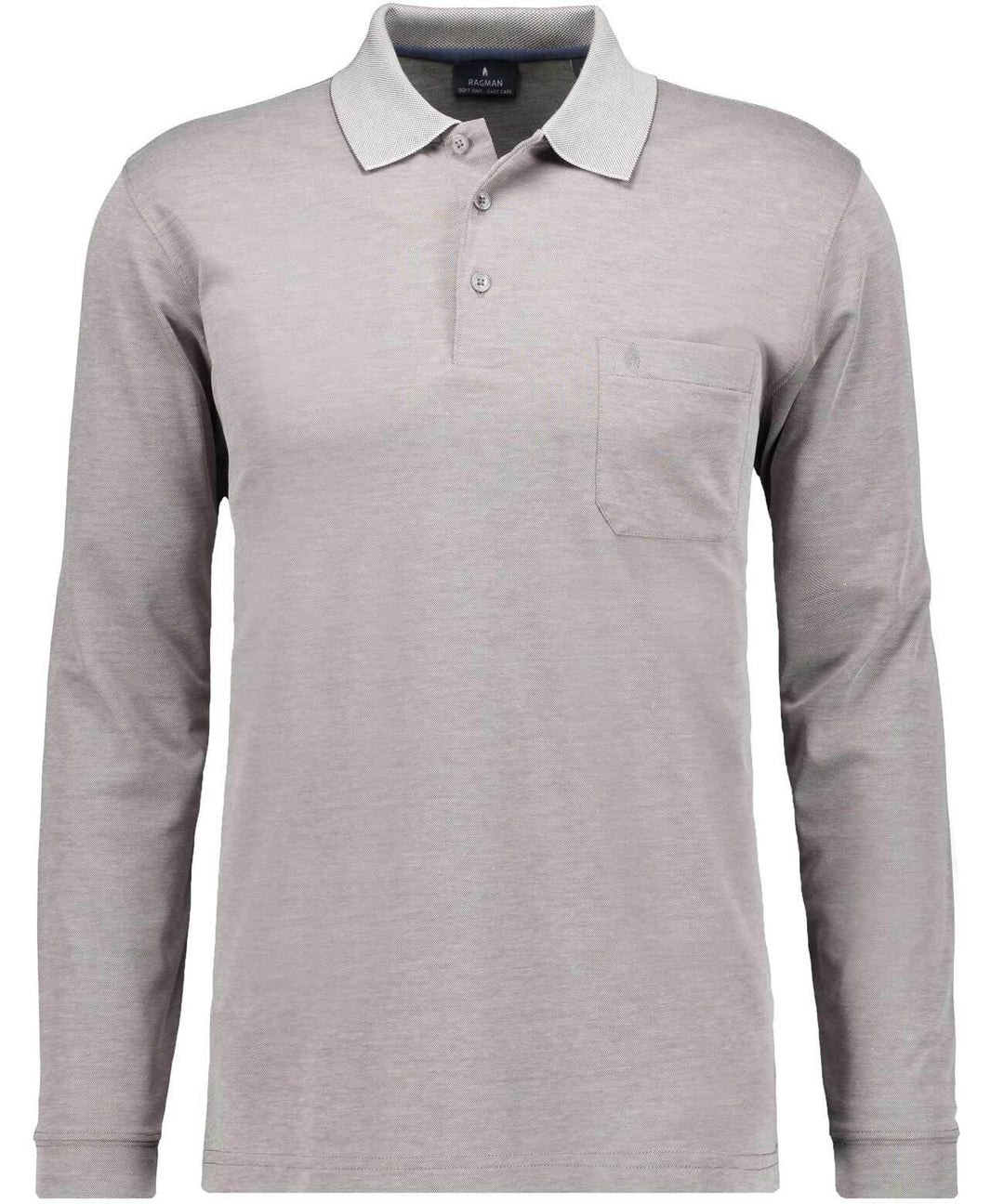 Ragman Herren-Poloshirt, Silbergrau, S