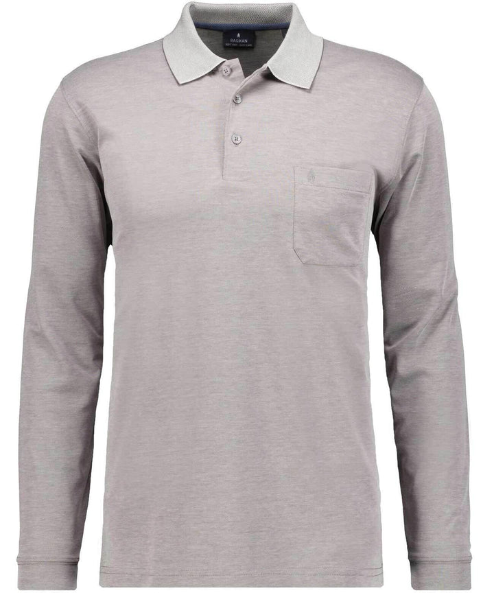 Ragman Herren-Poloshirt, Silbergrau, S