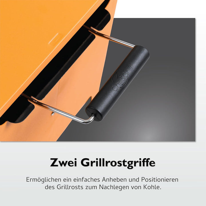 tepro Holzkohlegrill Chill&Grill Cube orange, Grillfläche: ca. 31,5 x 31,5 cm, Orange