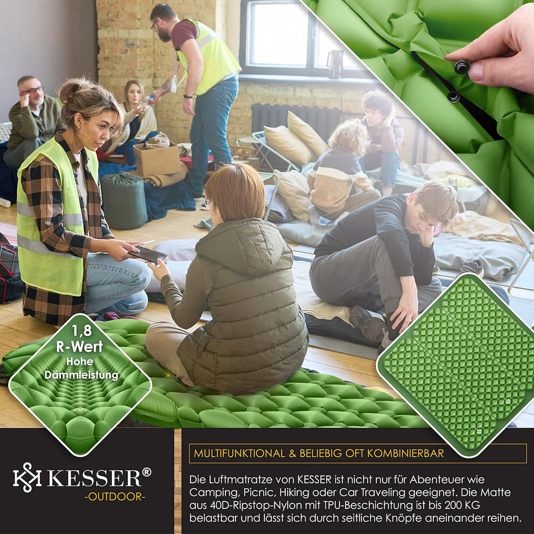 KESSER® Camping Matratze Isomatte Aufblasbare Luftmatratze Campingmatte, inkl. Tragebeutel Outdoor U