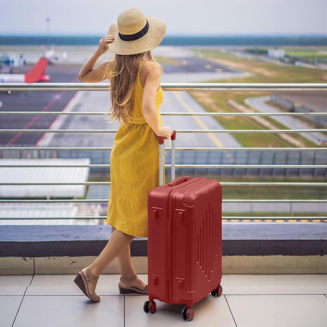 LEADZM Kofferset 3 teilig, Reisekoffer Set mit Eckenschutz, Koffer Set Hartschalen-Trolley aus ABS m