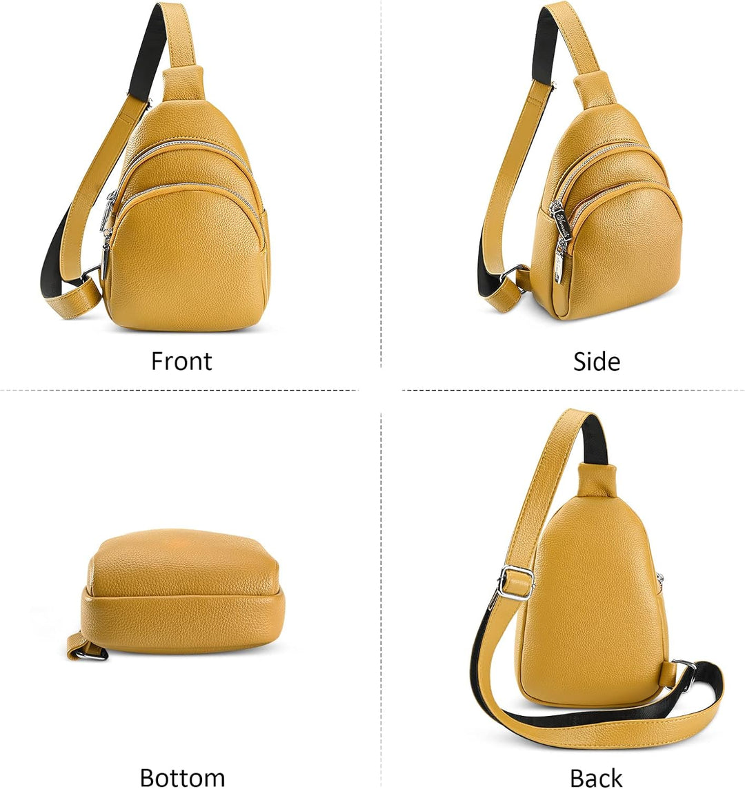 DIRRONA Damen Kleine Umhängetasche Mode Brusttasche lässig Damen Umhängetasche Wasserdicht Echtes Le