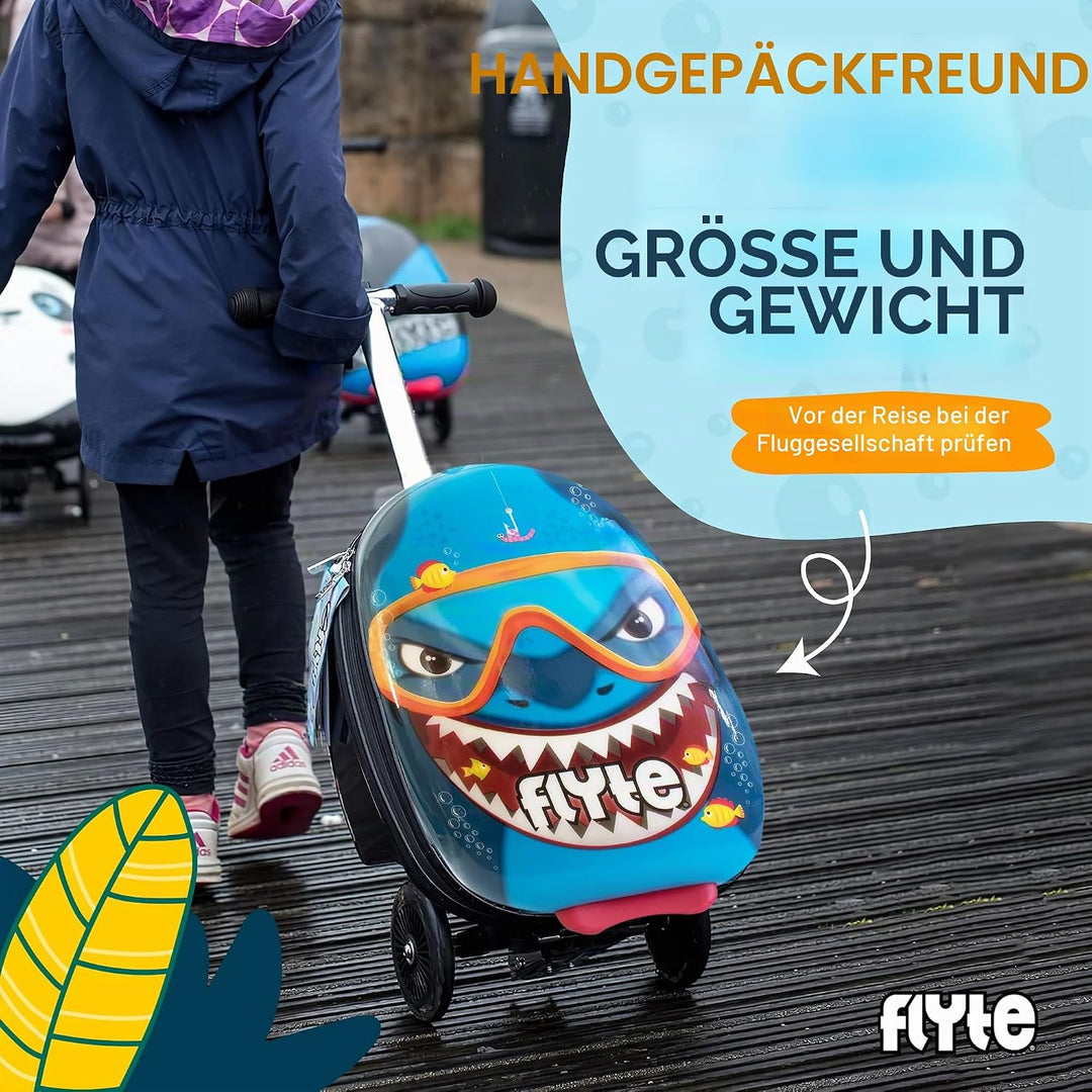 FLYTE Roller-Koffer, Faltbarer Kinderkoffer - Hartschale, Ride On mit Rädern, 2-in-1, 18 Zoll, 25 Li