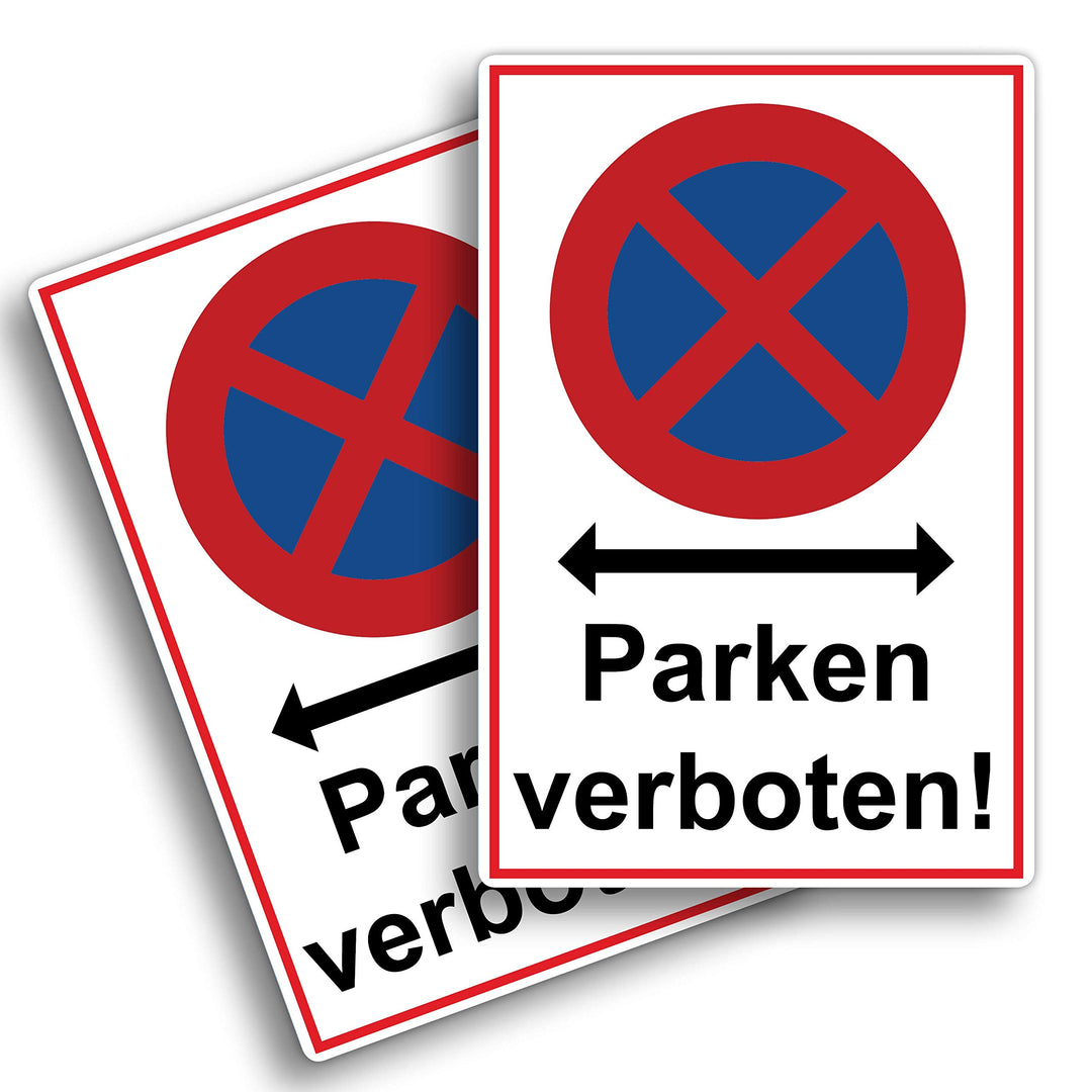 2 Stück XXL Absolutes halteverbot Schild 30 x 40 cm parken verboten aus stabiler PVC Hartschaumplatt