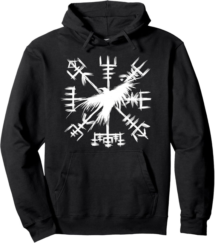 Wikinger-Symbol - Vegvisir mit Rabe - Wikingerkompass Pullover Hoodie