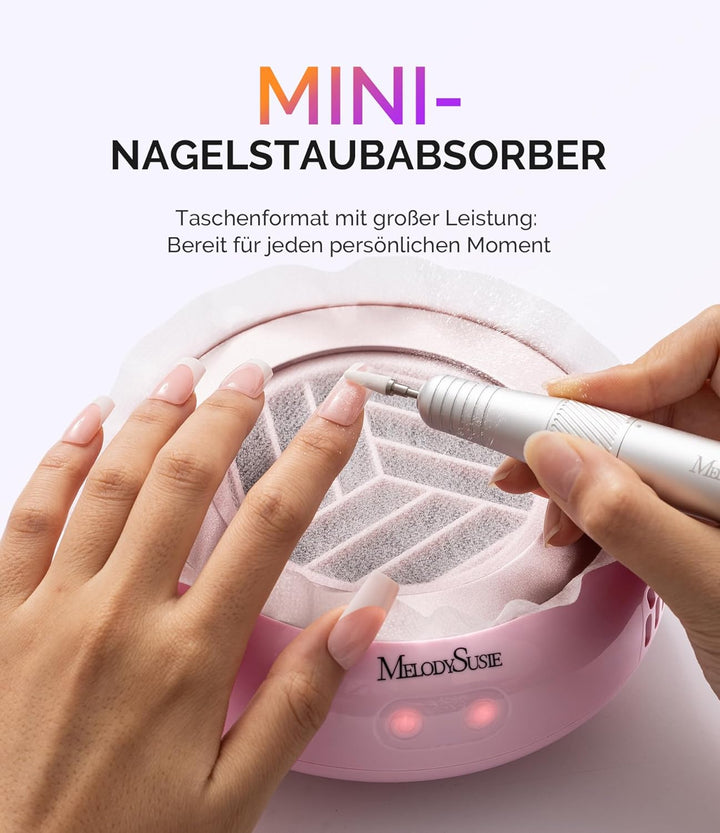 MelodySusie Pocket Nagelstaubsauger HProA, 6000RPM Leistungsstarke Staubabsaugung Nägel für Maniküre