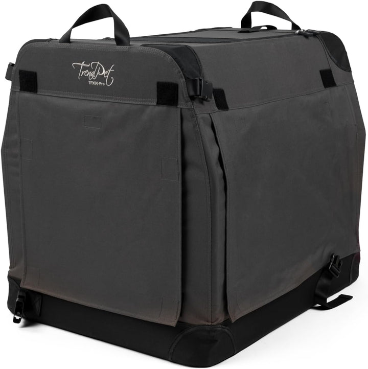TrendPet TPX-Pro - Leichte, Faltbare Hundebox mit Aluminium Rahmen (grau, L 60 x B 45 x H 50 cm) L 6