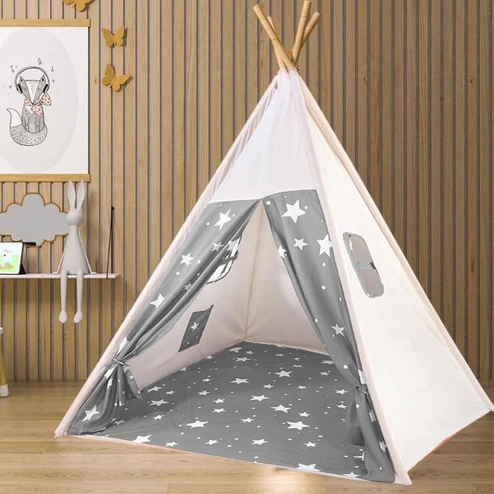 Camiraft Kinder Tipi Zelt,Sternen klassisches indisches Spielzelt für Kinder,Kinderzelte aus Baumwol