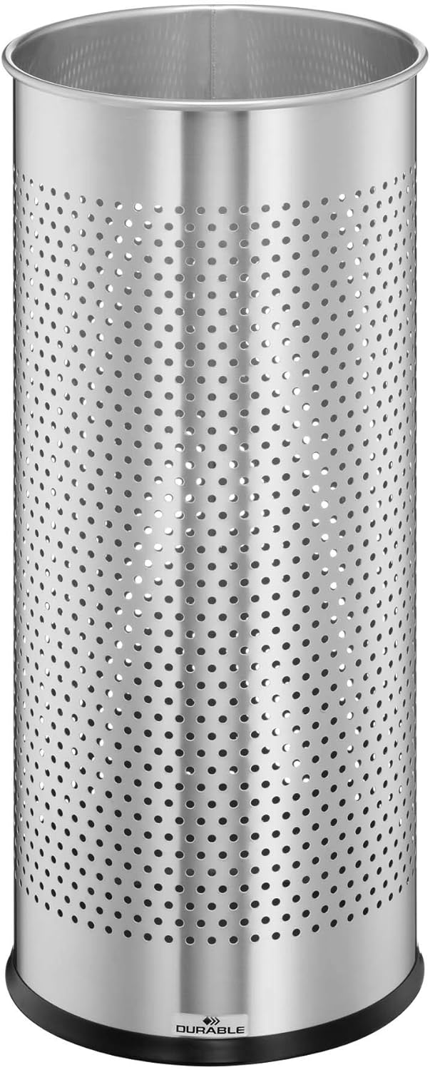 Durable Schirmständer aus Edelstahl rund 28,5 Liter, silber, 337123, Edelstahl