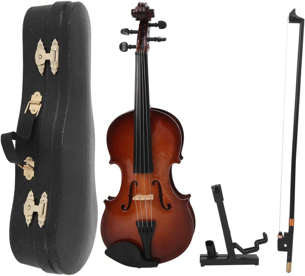 Jadpes Hölzernes Miniatur-Geigenmodell, 20 cm Musikinstrument Handgemachtes Geigenmodell Dekoration