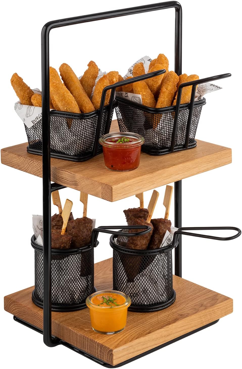 APS 33300 2-stufige Etagère Perfecto SMALL, bestehend aus 1 Buffetständer und 2 Buffetbrettern aus E
