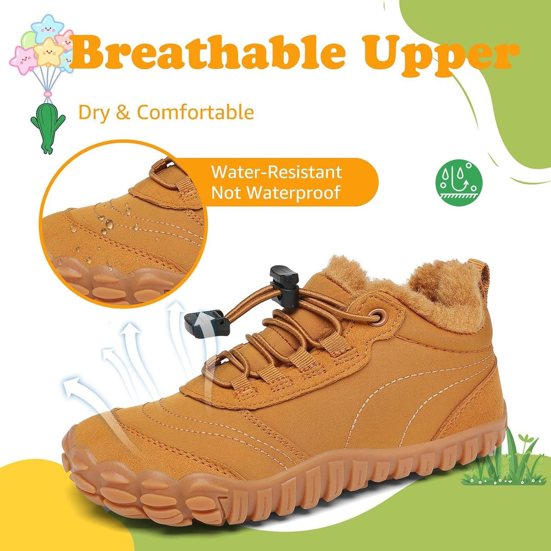 SAGUARO Kinder Winter Barfussschuhe Winterschuhe Warme Gefüttert Wanderschuhe Leicht rutschfest Wint