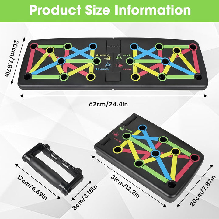 POSKOU Push Up Board Home Exercise Workout Fitness Gym Equipment Strength Training Press up Board Me