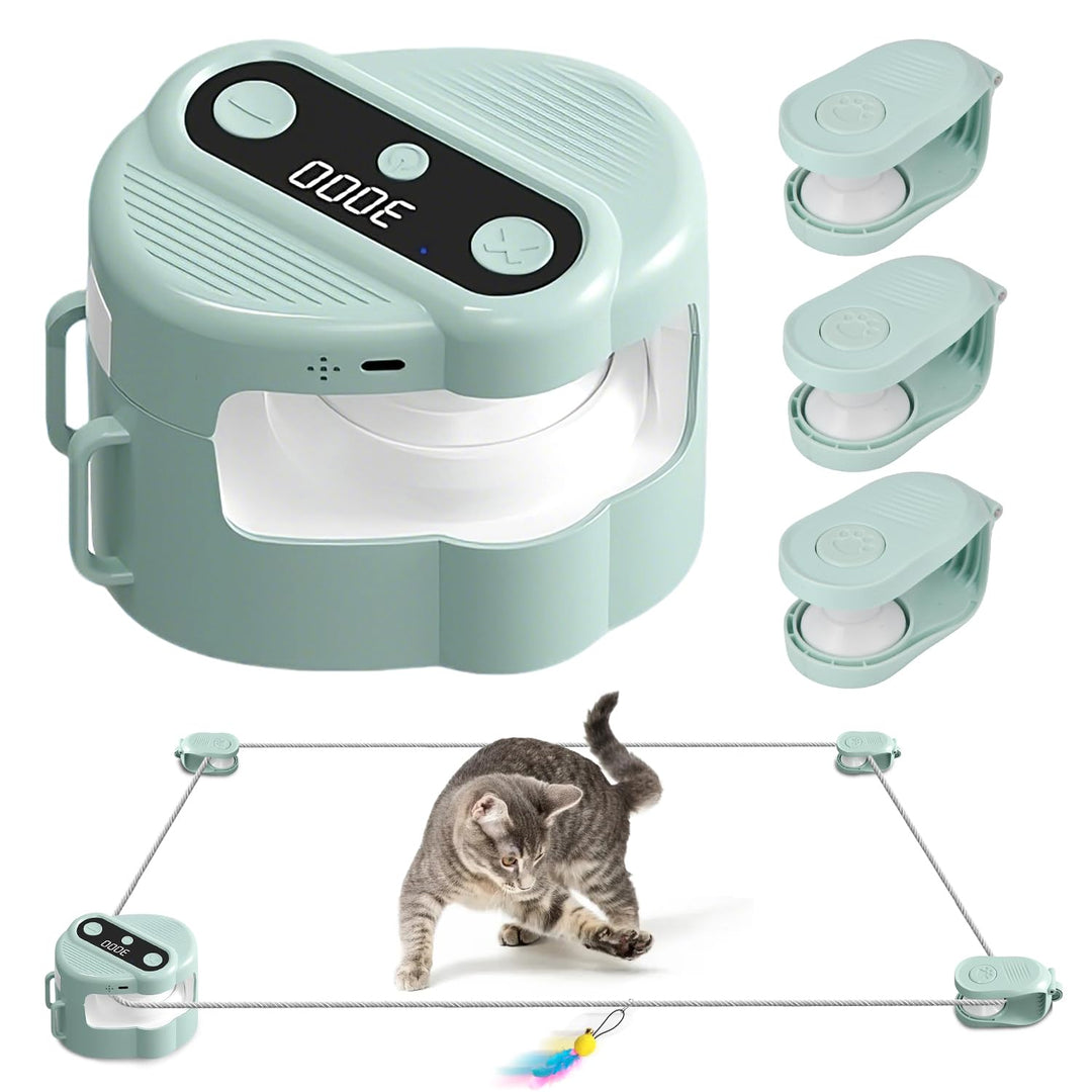 Interaktives Katzenspielzeug, Katzenlaufband Katzenspielzeug Elektrisch mit Fernbedienung, 4 Geschwi