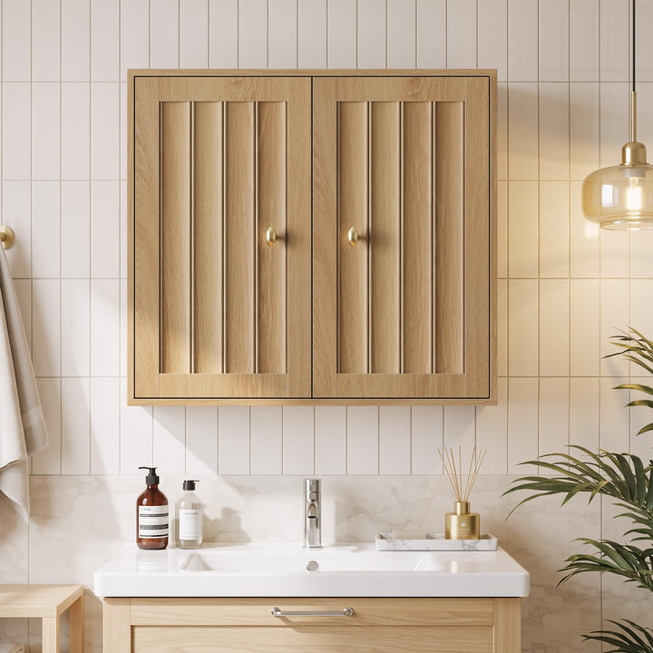 Semiocthome Hängeschrank Bad, Geeignet Als Badezimmerschrank Hängend Für Bad Und Flur, 56(H)×20(B)×6